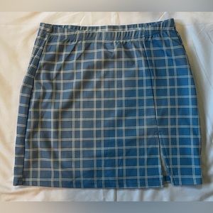 Baby blue and white skirt